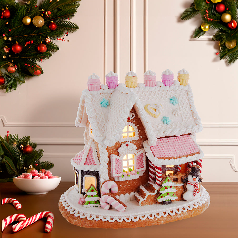 9" Battery-Operated LED Gingerbread Cake House