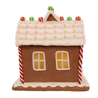 9" Battery Operated Light Up Two Floor Gingerbread House GBJ0038