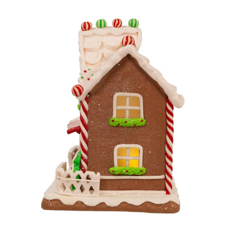 9" Battery Operated Light Up Two Floor Gingerbread House GBJ0038