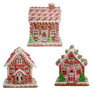 LED Candy Frosted Gingerbread Houses Sweep Shop GBJ0056