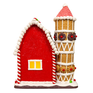 Christmas Farm Battery Operated LED Gingerbread Barn GBJ0057