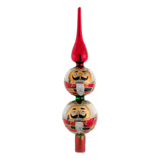 Pre-order 13“ Un-Lit Glass Nutcracker Finial Treetop GG0581