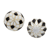 Pre-Order Kurt Adler 80MM Glass Black, White & Gold Checkered Ball Ornaments 6-Piece Box