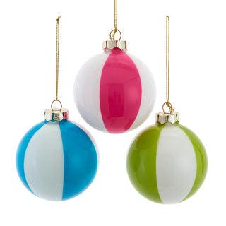 80MM Glass Beach Ball Ornaments, 3-Piece Box H1655 Beach Paradise