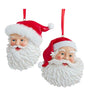 Fabric Hat Santa Head Ornaments Set of 2