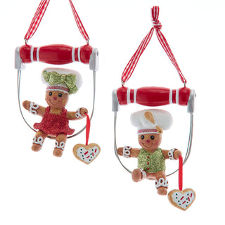 Gingerbread Boy & Girl On Dough Cutter Ornaments, 2 Assorted