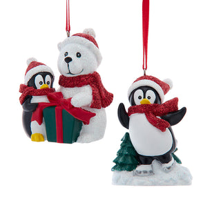White Bear With Penguin Ornaments Set H5913 Christmas Cuties