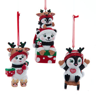 Polar Bear and Penguin Ornament Set H5914 Christmas Cuties