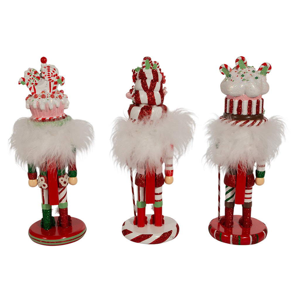 10" Hollywood Nutcrackers™ Candy and Cake Hat Nutcrackers Set of 3