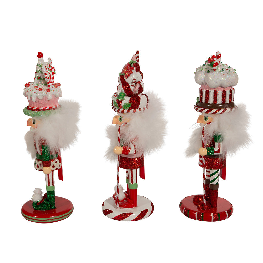 10" Hollywood Nutcrackers™ Candy and Cake Hat Nutcrackers Set of 3