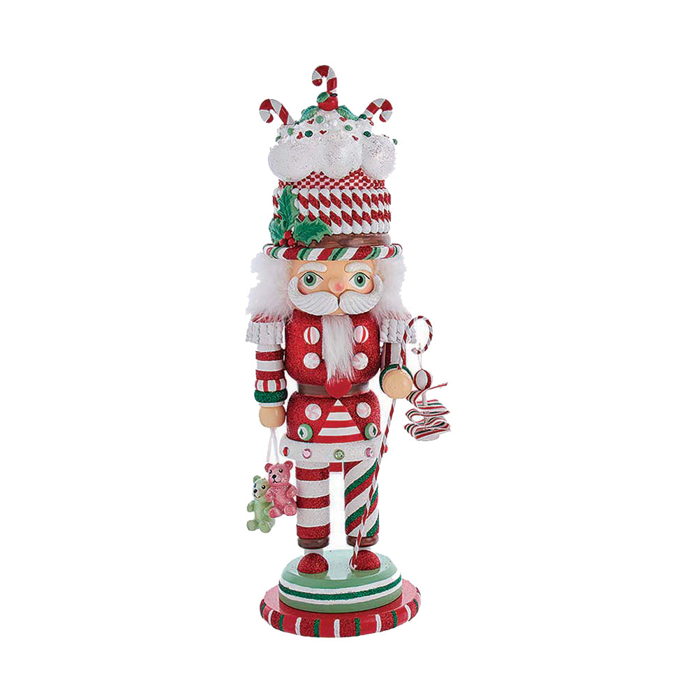 18" Hollywood Nutcrackers™ Cake & Candy Cane Hat Nutcracker