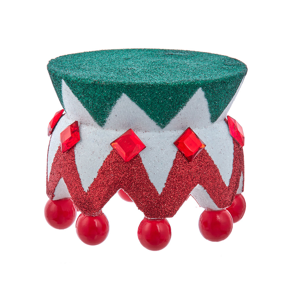 Kurt Adler 4" Hollywood Nutcrackers™ Red, White and Green Glittered Nutcracker Base