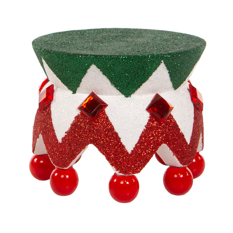 Kurt Adler 4" Hollywood Nutcrackers™ Red, White and Green Glittered Nutcracker Base