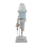 Kurt Adler 20"  Lit Animated Musical White Blue Soldier Water Globes Hat Nutcracker