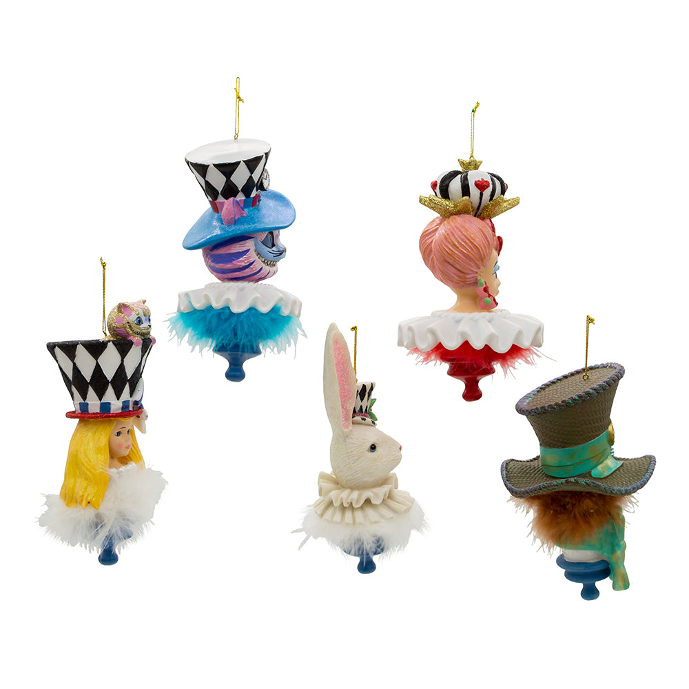 Kurt Adler Holly Hats™ Alice In Wonderland Hat Ornament Set, 5 Piece Set