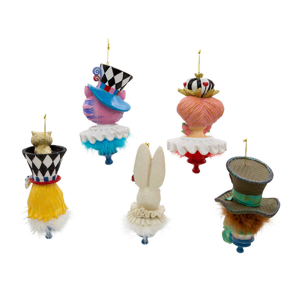 Kurt Adler Holly Hats™ Alice In Wonderland Hat Ornament Set, 5 Piece Set