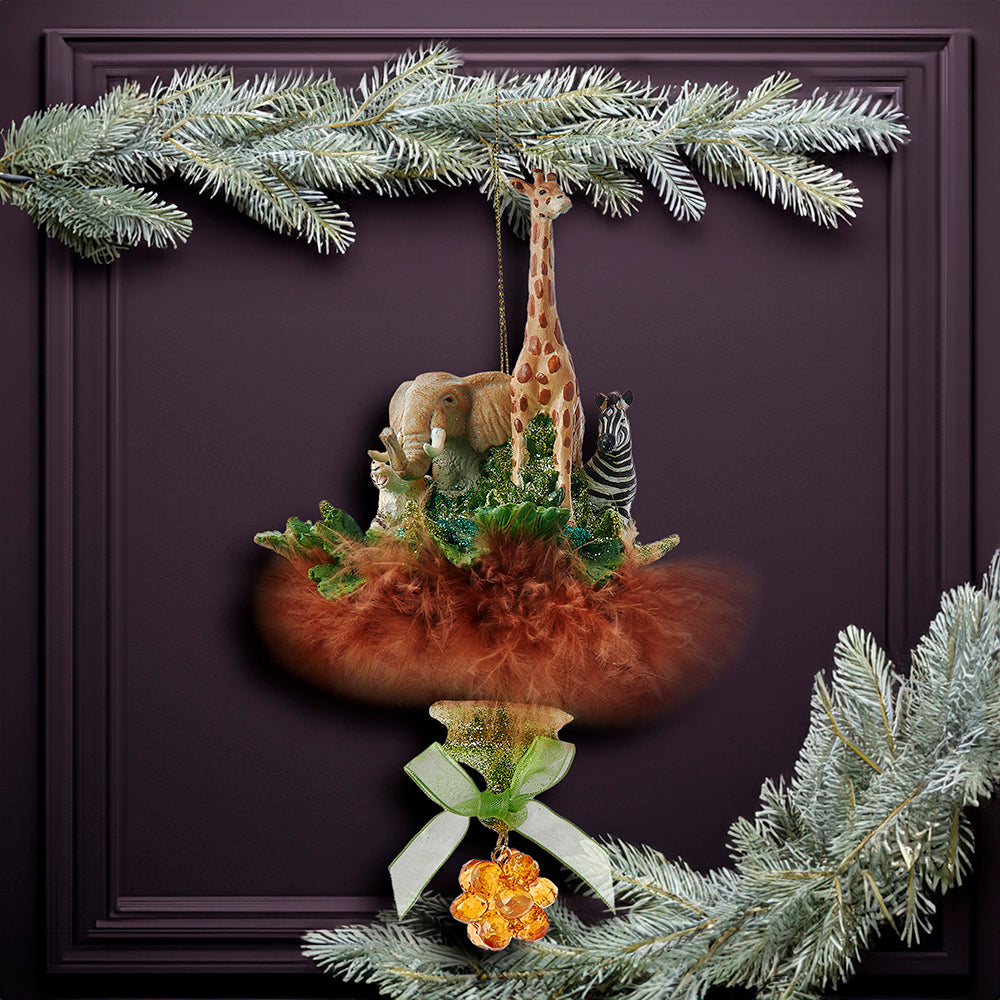 10.25" Holly Hats™ Jungle Animals Ornament