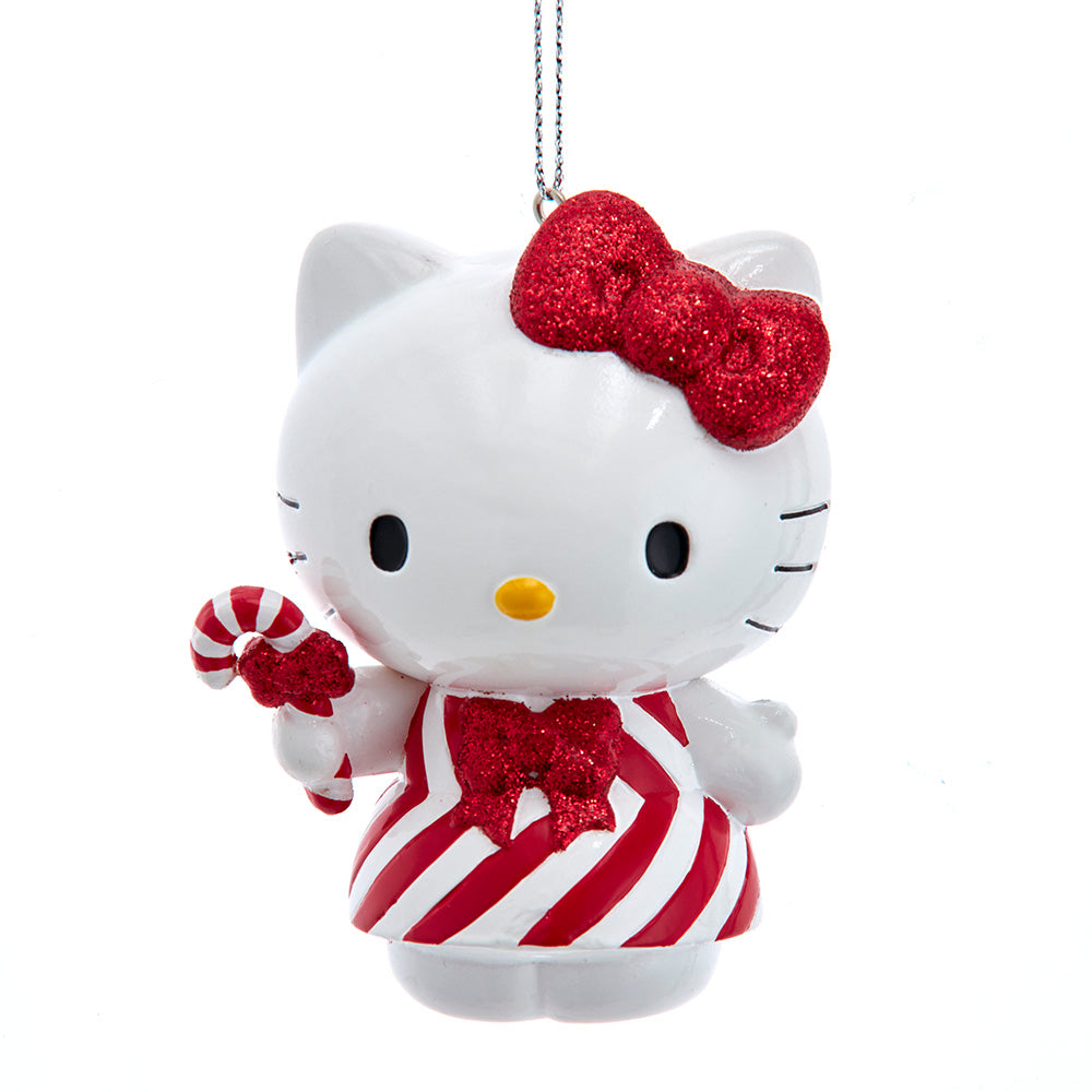 Hello Kitty™ In Red & White Dress With Candy Cane Ornament HK1251