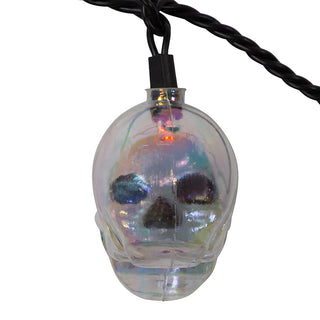 Halloween 12' UL 10L RGB LED Glitter Skull Light Set