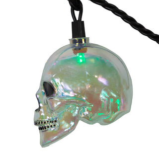 Halloween 12' UL 10L RGB LED Glitter Skull Light Set