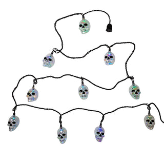 Halloween 12' UL 10L RGB LED Glitter Skull Light Set