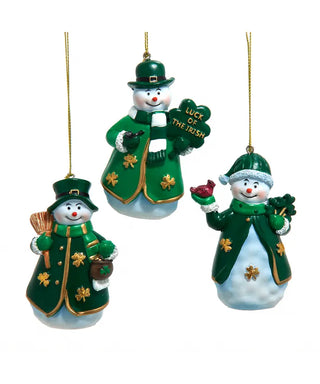 Vintage Irish Snowman Christmas Ornament J7815 Emerald Isle Holiday