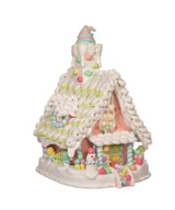 Battery Operated LED Lighted Gingerbread Pastel Candy House