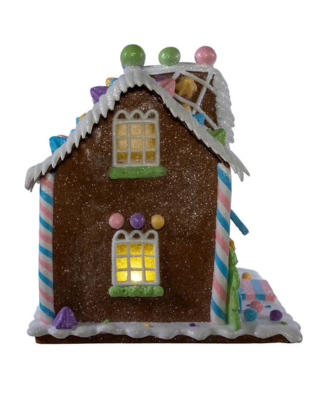 Battery Operated LED Lighted Gingerbread Bubblegum Factory