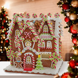 Battery Operated LED Lighted Gingerbread Lollipop Shop