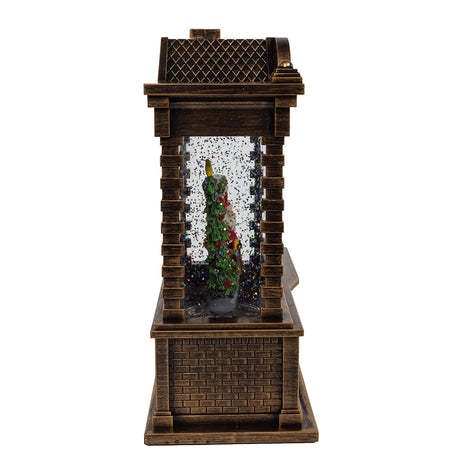 Kurt Adler Battery Lighted Santa Fireplace Water Lantern House