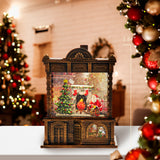 Kurt Adler Battery Lighted Santa Fireplace Water Lantern House