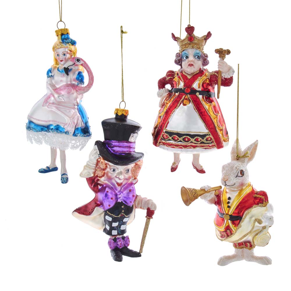 Noble Gems™ Alice In Wonderland Glass Ornaments, 4-Piece Box Set NB1598