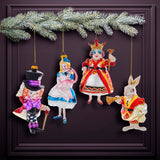 Noble Gems™ Alice In Wonderland Glass Ornaments, 4-Piece Box Set NB1598