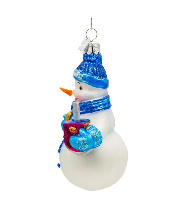 Noble Gems™ Glass Hanukkah Snowman Ornament