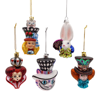 Kurt Adler Noble Gems™ Glass Alice Characters Ornaments, 5-Piece Set NB1853SET