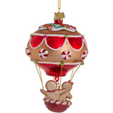 Noble Gems™ Glass Gingerbread Hot Air Balloon Ornament