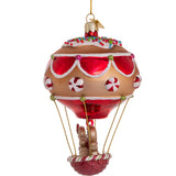 Noble Gems™ Glass Gingerbread Hot Air Balloon Ornament