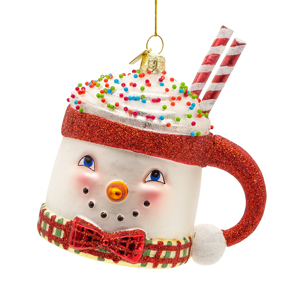 Noble Gems™ Glass Snowman Mug Ornament