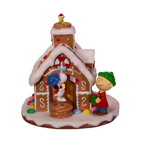 Kurt Adler Christmas 5.5" Peanuts© Battery-Operated LED Gingerbread House