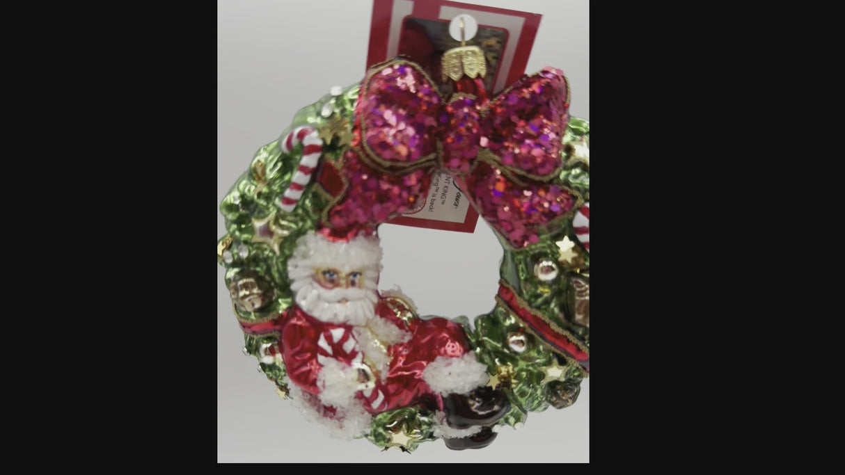 HeARTfully Yours "Long Winters Nap" Santa Wreath Christmas Ornament