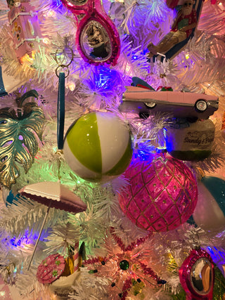 80MM Glass Beach Ball Ornaments, 3-Piece Box H1655 Beach Paradise