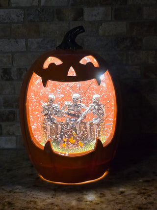 Halloween Campfire Skeletons Lighted Water Pumpkin 4319255