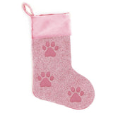 Luminous Dog Paw Print Rhinestone Christmas Stocking