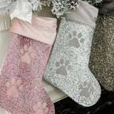 Luminous Dog Paw Print Rhinestone Christmas Stocking