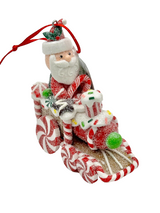 Kurt Adler Gingerbread Santa Peppermint Candy Train Christmas Ornament