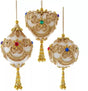 White & Gold Christmas Ornaments-Heart Finial & Ball