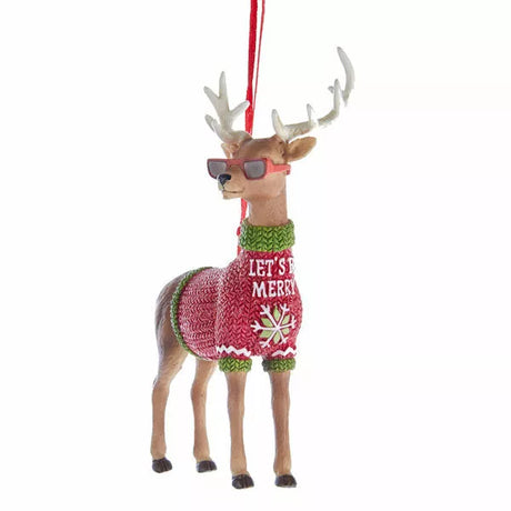 Cool Yule Deer Ornament Buck Doe Set