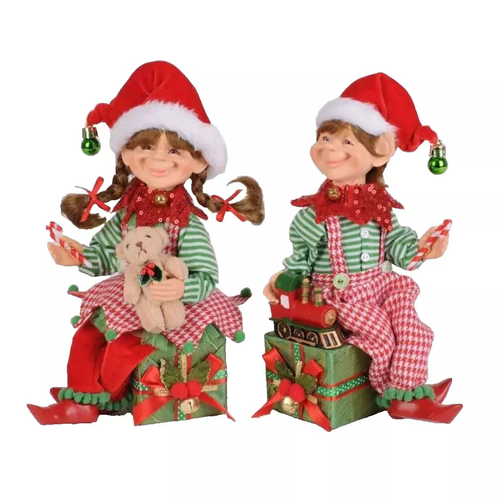 Karen Didion Christmas Presents Elf Set Of 2