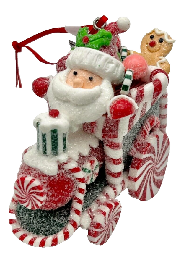 Kurt Adler Gingerbread Santa Clause Train Christmas Ornament