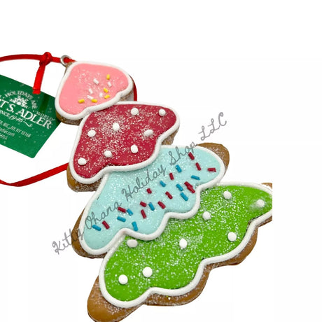 Gingerbread Gingersnap Frosted Whimsical Tree Cookie Ornament